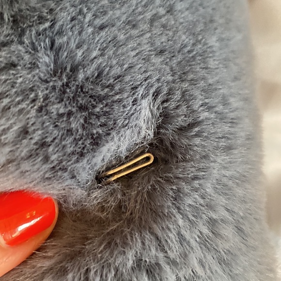 NWT-FEATURED IN US WEEKLY- Apparis Faux Fur Steel Blue  Elouise Coat - Picture 7 of 15